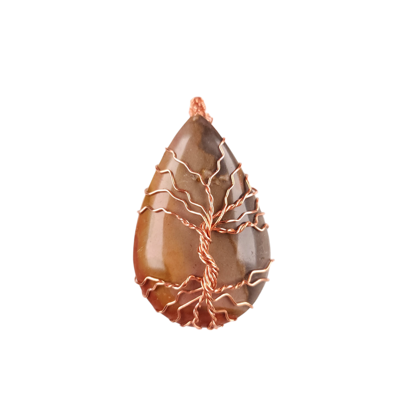 Wire Wrapped Polychrome Jasper Tree of Life Pendant