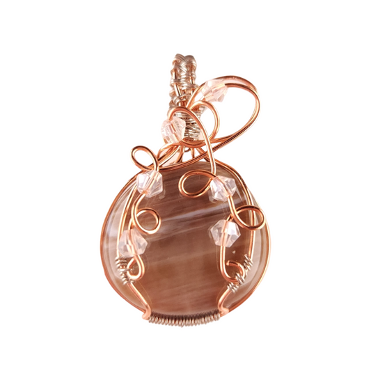 Wire Wrapped Agate Pendant