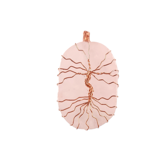 Wire Wrapped Rose Quartz Pendant