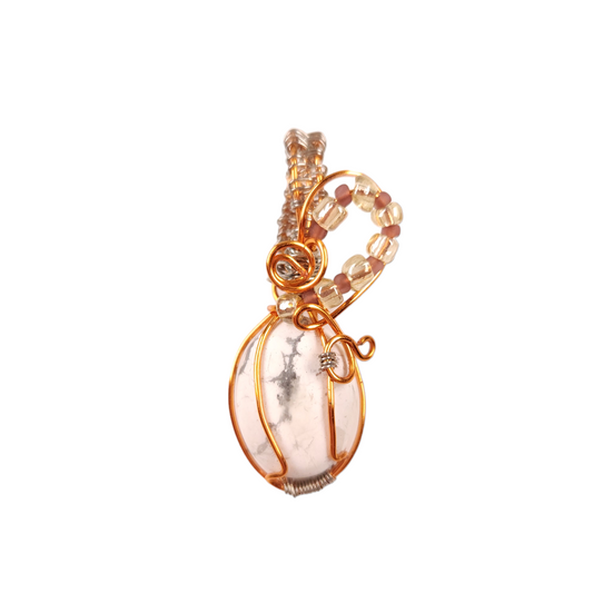 Wire Wrapped Howlite Pendant