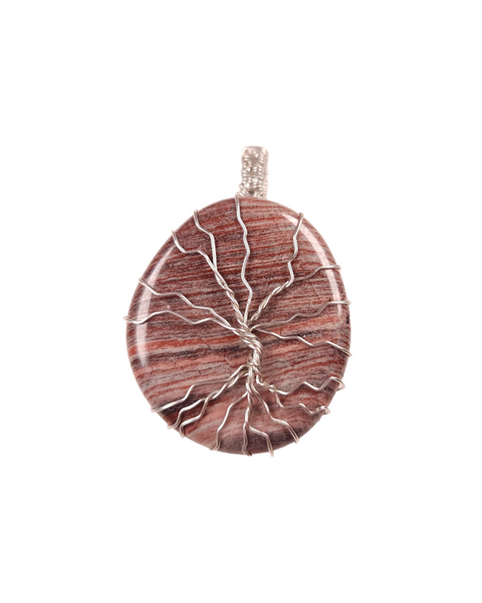 Wire Wrapped Jasper Tree of Life Mini Pendant
