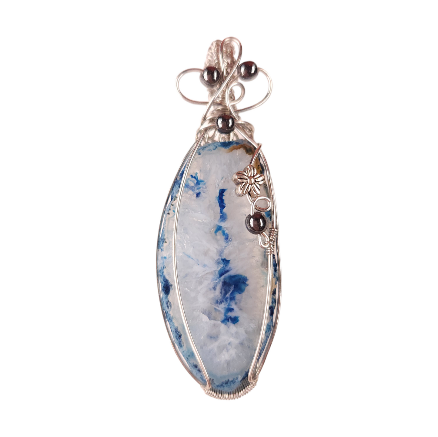 Wire Wrapped Sliced Agate Pendant