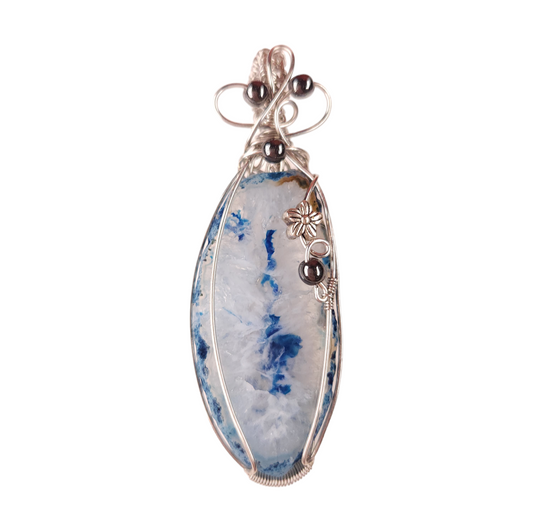 Wire Wrapped Sliced Agate Pendant