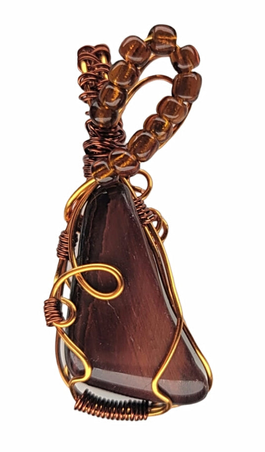 Wire Wrapped Bulls Eye Pendant