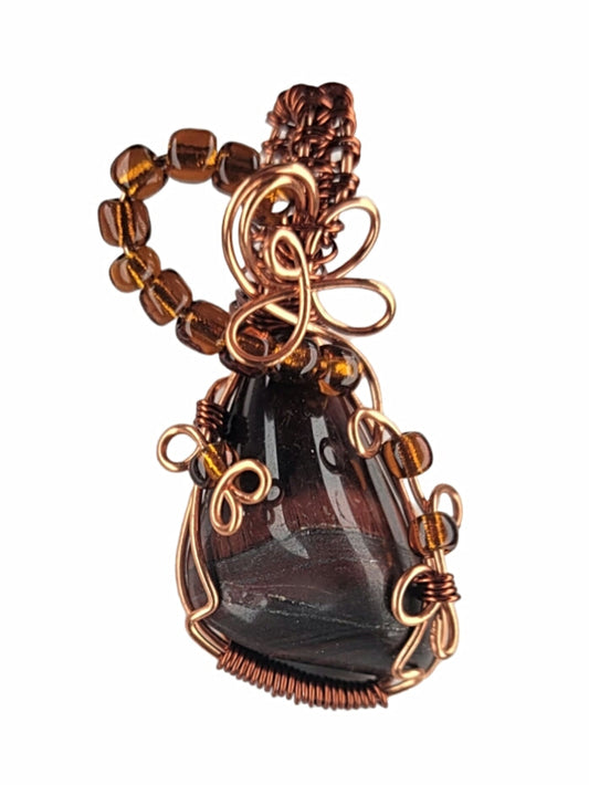Wire Wrapped Bulls Eye Pendant