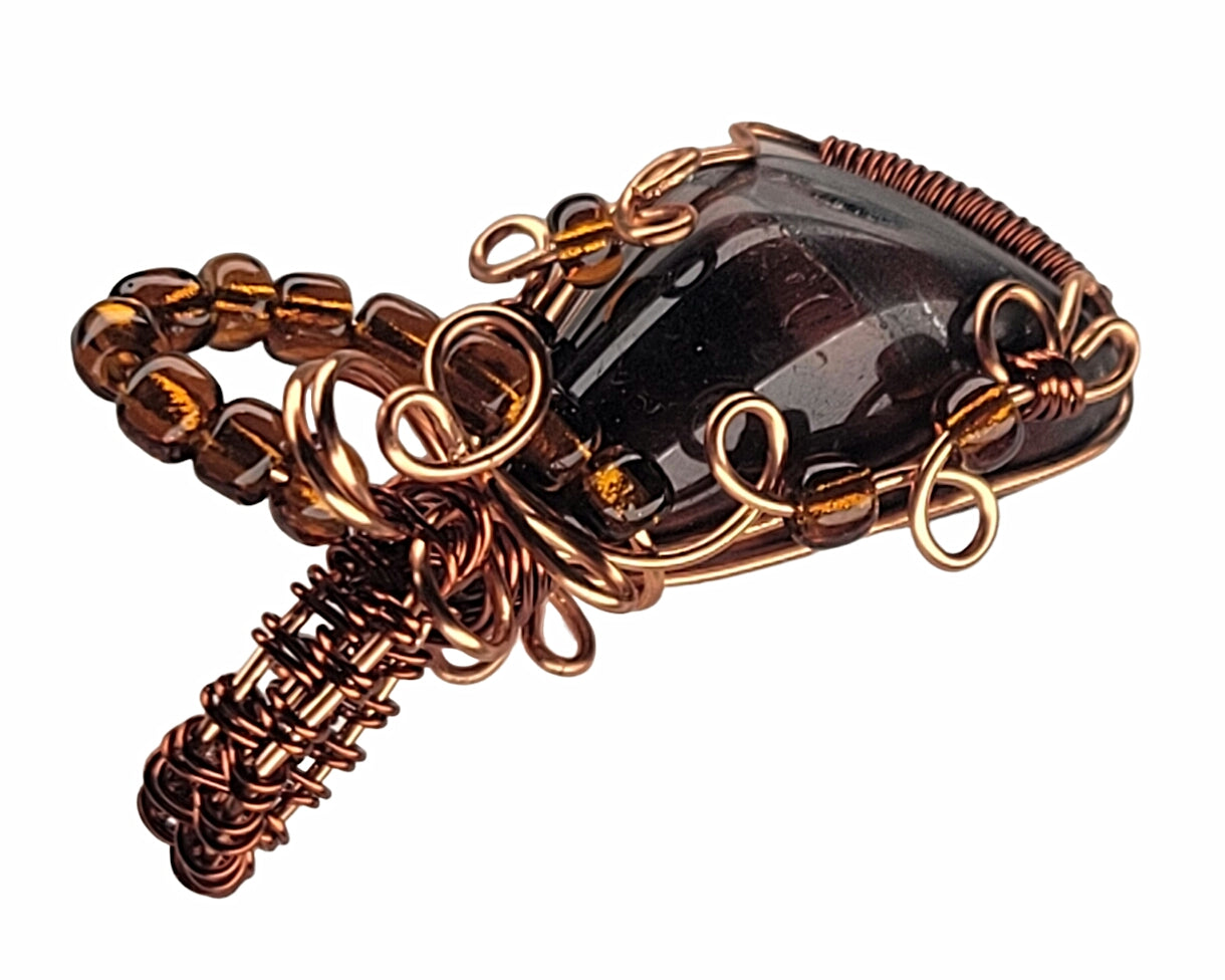 Wire Wrapped Bulls Eye Pendant