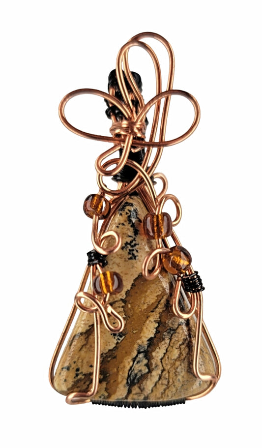 Wire Wrapped Picture Jasper Pendant