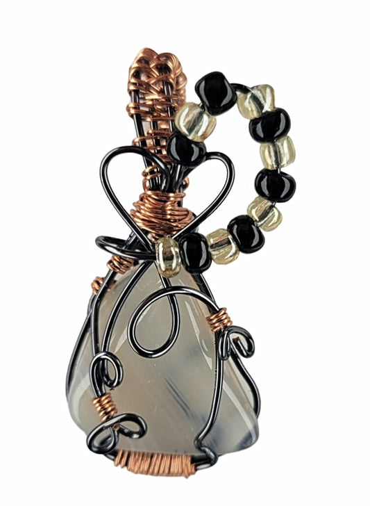 Wire Wrapped Chalcedony Pendant