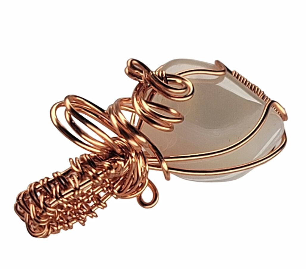 Wire Wrapped Chalcedony Pendant
