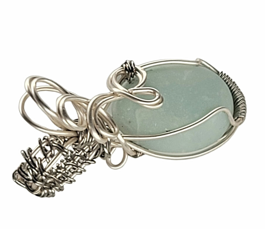 Wire Wrapped Amzonite Pendant