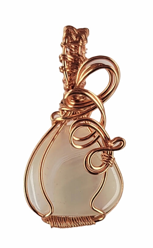 Wire Wrapped Chalcedony Pendant