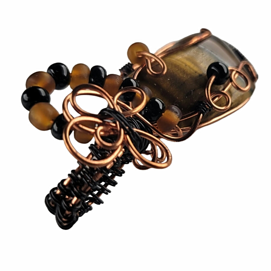 Wire Wrapped Tigers Eye Pendant
