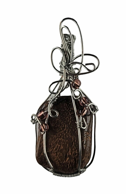 Wire Wrapped Star Jasper Pendant