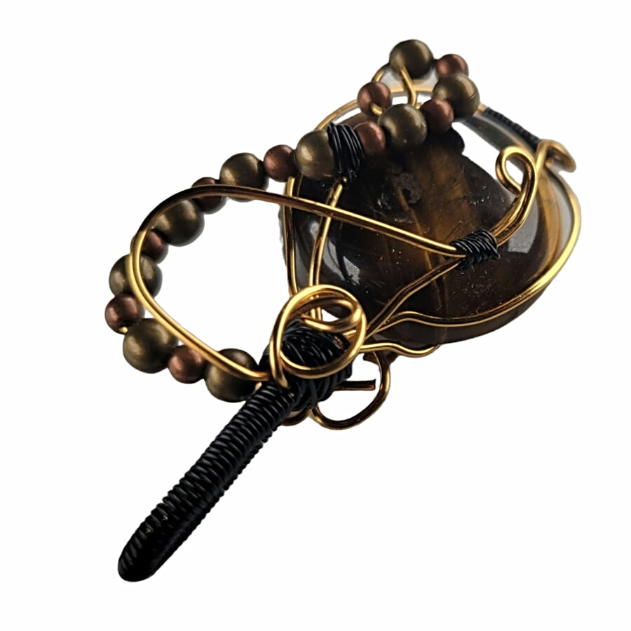 Wire Wrapped Tigers Eye Pendant
