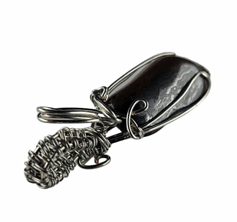 Wire Wrapped Tigers Iron Pendant
