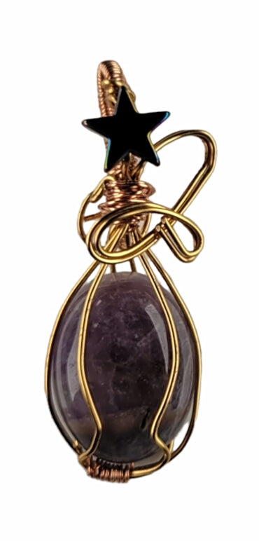 Wire Wrapped Amethyst Pendant