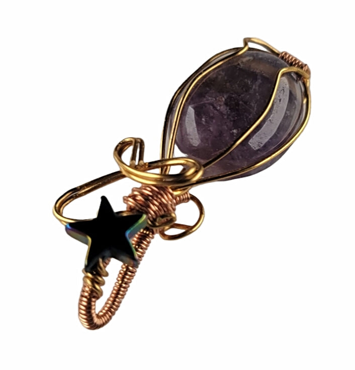 Wire Wrapped Amethyst Pendant