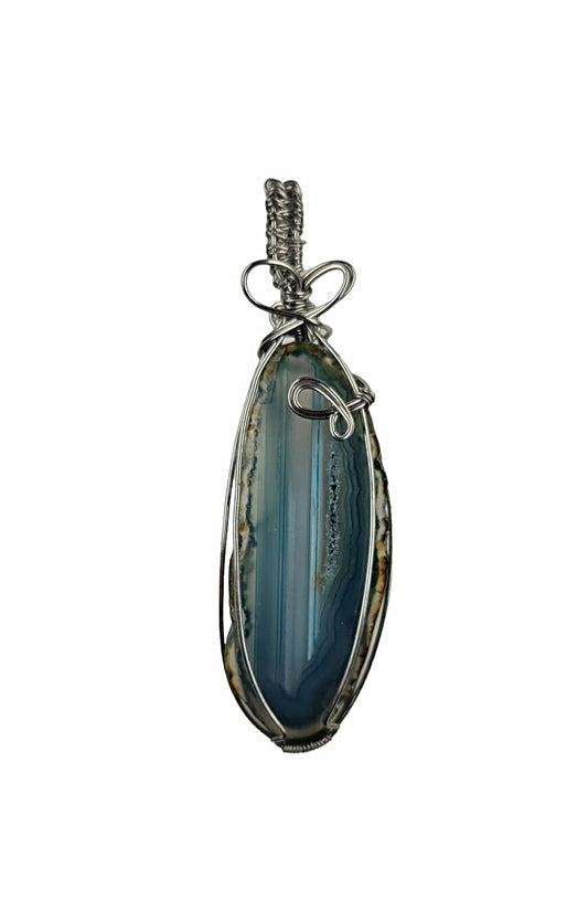 Wire Wrapped Agate Slice Pendant