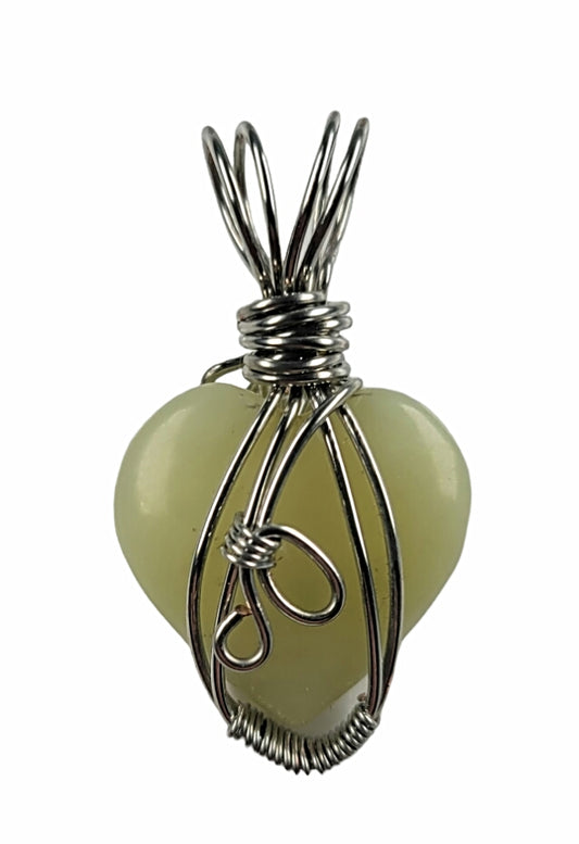 Wire Wrapped Serpentine Heart Pendant